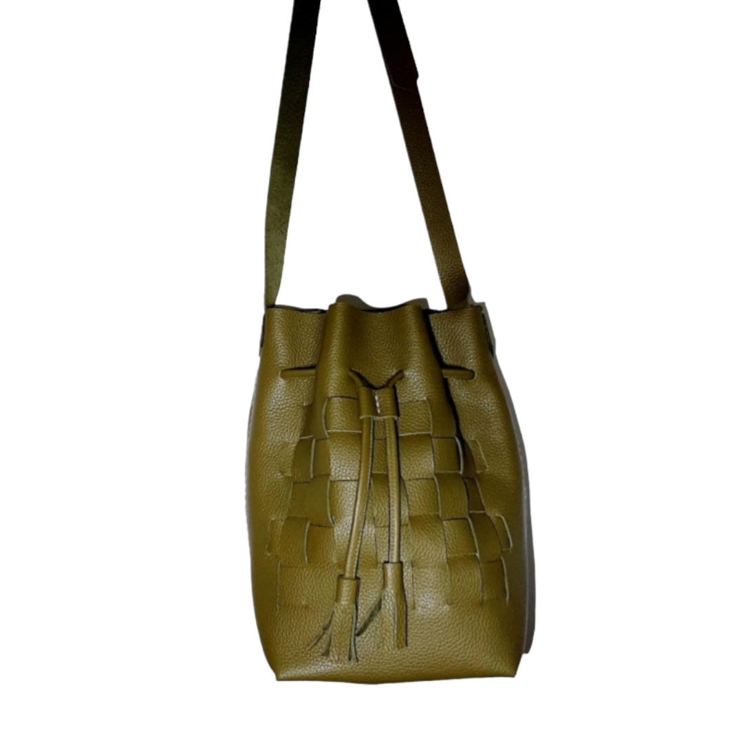 Bucket Bag 100% Leather Crossbody Bag